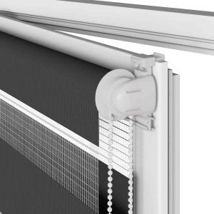 Roleta zebra, czarna, szerokość tkaniny 140,9cm, poliester 11