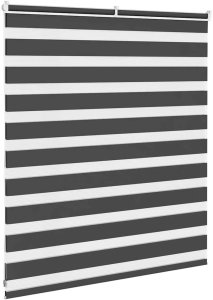 Roleta zebra, czarna, szerokość tkaniny 125,9cm, poliester 5