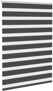 vidaXL Roleta zebra, czarna, szerokość tkaniny 100,9cm, poliester 3