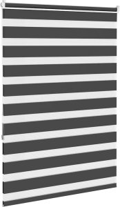 vidaXL Roleta zebra, czarna, szerokość tkaniny 100,9cm, poliester 4