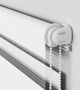 Roleta zebra, biała, szerokość tkaniny 120,9cm, poliester 10