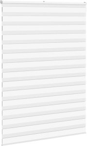 vidaXL Roleta zebra, biała, szerokość tkaniny 155,9cm, poliester 3