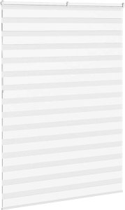 vidaXL Roleta zebra, biała, szerokość tkaniny 155,9cm, poliester 4