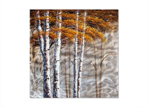 Obraz na płótnie 100x100cm Brzozy 1