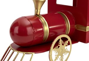 Duża Ozdoba metalowa Pociąg z 2 wagonami czerwony 6