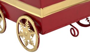 Duża Ozdoba metalowa Pociąg z 2 wagonami czerwony 7