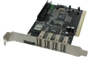 Kontroler 4World 4x USB 2.0 + 2x SATA + 1x IDE na PCI 04613 1
