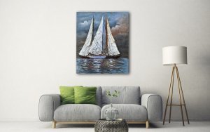 Obraz na płótnie 100x120 cm Jachty na morzu 2