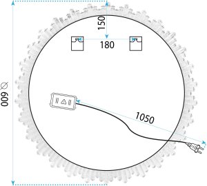 LUSTRO ŚCIENNE LED KRYSZTAŁOWE 60cm YH-3564 7