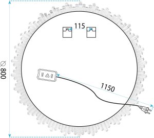 LUSTRO ŚCIENNE LED KRYSZTAŁOWE 80cm X013 9