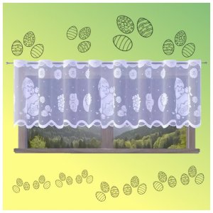Firanka Biały Kurczaczek wysokość 50 cm DomoweTekstylia | WN2BK3 050 | Wielkanoc 2