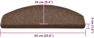 vidaXL Maty na schody 30 szt. Brązowe 65x24x4 cm 8