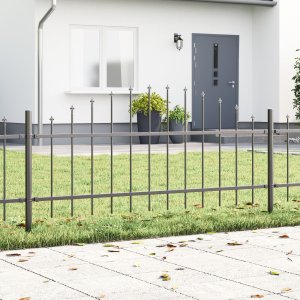 Panel ogrodzeniowy vidaXL z ostrym łukiem Zestaw 4 Szary 1
