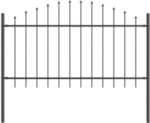 vidaXL Panel ogrodzeniowy z łukiem spiżowym Zestaw 6 Ciemnoszary 4