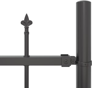 vidaXL Panel ogrodzeniowy z łukiem zestaw 3 szary stal malowana proszkowo 6
