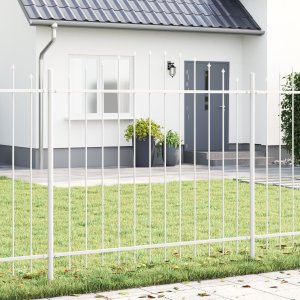 Panel Ogrodzeniowy vidaXL z Łukiem na Ostrym Czubku Zestaw 3 Biały 1