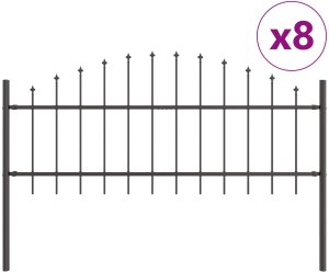 vidaXL Panel ogrodzeniowy z pikowanym łukiem Zestaw 8 Ciemnoszary 2