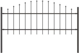 vidaXL Panel ogrodzeniowy z pikowanym łukiem Zestaw 8 Ciemnoszary 4