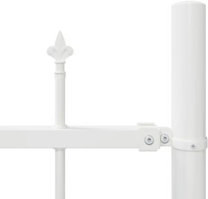 vidaXL Panel ogrodzeniowy z łukiem Zestaw 4 Biały Stal malowana proszkowo 6