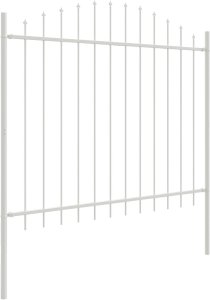 vidaXL Panel ogrodzeniowy z kolcem Zestaw 8 Biały Metalowy 170 x 165 cm 3