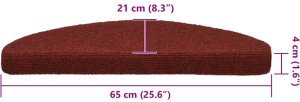 vidaXL Maty na schody samoprzylepne 30 szt. Czerwone 65x21x4 cm 8