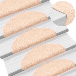 vidaXL vidaXL Maty na schody samoprzylepne 30 szt. Kremowe 65x21x4 cm 5