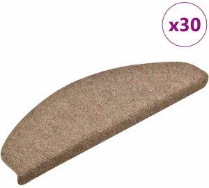 vidaXL Maty na schody samoprzylepne 30 szt. Kremowe 65x21x4 cm 1