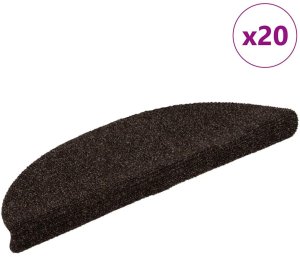 vidaXL Maty na schody samoprzylepne 20 szt. Brązowe 56x17x3 cm 1