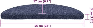 vidaXL Maty na schody samoprzylepne 30 szt. Niebieskie 56x17x3 cm 8
