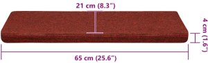 vidaXL Maty na schody samoprzylepne 30 szt. Czerwone 65x21x4 cm 8