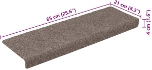 vidaXL Maty na schody samoprzylepne 30 szt. Kremowe 65x21x4 cm 8