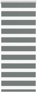 vidaXL Roleta zebra, ciemnoszara, szerokość tkaniny 55,9 cm, poliester 1