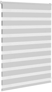 vidaXL Roleta zebra, jasnoszara, szerokość tkaniny 105,9cm, poliester 3