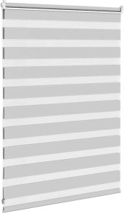 vidaXL Roleta zebra, jasnoszara, szerokość tkaniny 105,9cm, poliester 4