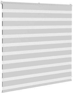 vidaXL Roleta zebra, jasnoszara, szerokość tkaniny 135,9cm, poliester 3