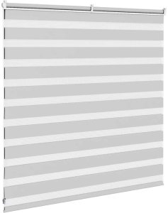 vidaXL Roleta zebra, jasnoszara, szerokość tkaniny 135,9cm, poliester 4