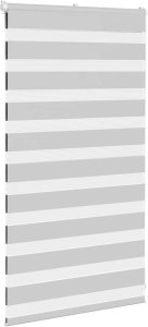 vidaXL Roleta zebra, jasnoszara, szerokość tkaniny 65,9 cm, poliester 3