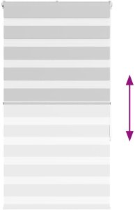 vidaXL Roleta zebra, jasnoszara, szerokość tkaniny 65,9 cm, poliester 5