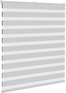 vidaXL Roleta zebra, jasnoszara, szerokość tkaniny 130,9cm, poliester 3
