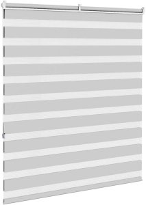 vidaXL Roleta zebra, jasnoszara, szerokość tkaniny 130,9cm, poliester 4