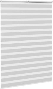 vidaXL Roleta zebra, jasnoszara, szerokość tkaniny 150,9cm, poliester 4