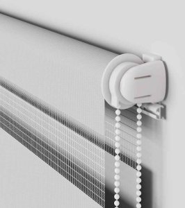 vidaXL Roleta zebra, jasnoszara, szerokość tkaniny 150,9cm, poliester 10