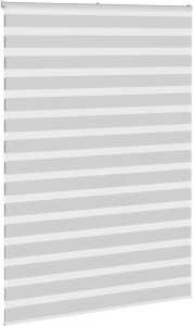 vidaXL Roleta zebra, jasnoszara, szerokość tkaniny 155,9cm, poliester 3