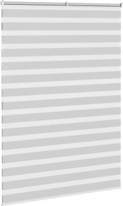 vidaXL Roleta zebra, jasnoszara, szerokość tkaniny 155,9cm, poliester 4