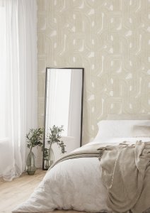 WALLPAPER 868111 GOLD WHITE GEOM 2