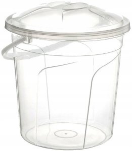 Wiadro okrągłe z pokrywką 15l transparentne 34x34cm 1