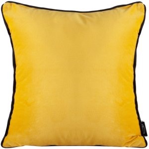 Poszewka welwetowa z lamówką MEL 40X40 musztardowa 1