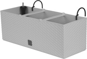 2x Doniczka balkonowa 51cm + uchwyty / haki, nawadniacz Skrzynka na balkon + keramzyt 5l 6