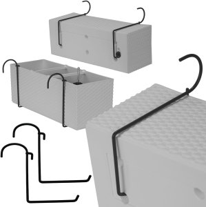 2x Doniczka balkonowa 51cm + uchwyty / haki, nawadniacz Skrzynka na balkon + keramzyt 5l 7