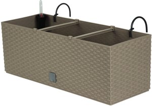 2x Doniczka balkonowa 51cm + uchwyty / haki, nawadniacz Skrzynka na balkon + keramzyt 5l 6